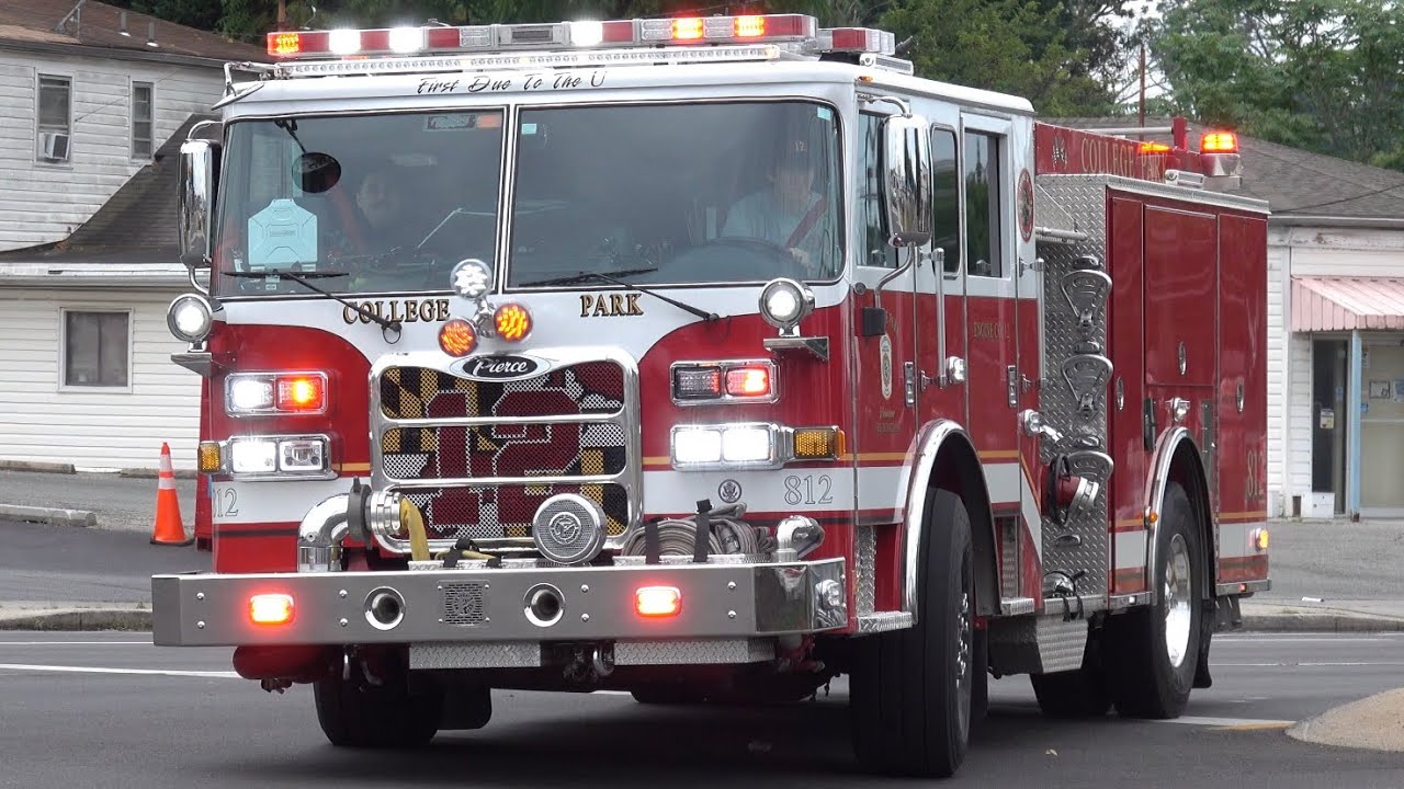 College Park Volunteer Fire Department Engine 812 Responding
