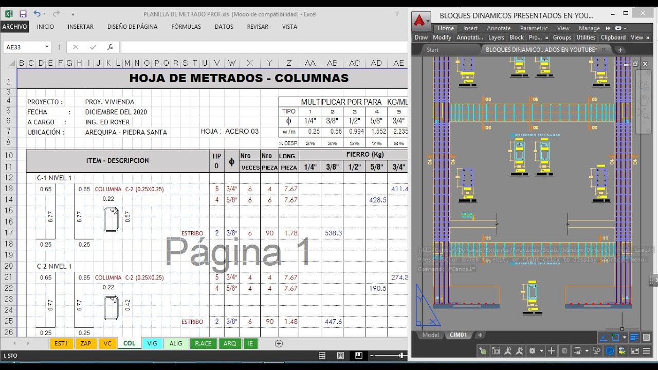 METRADO DE ACERO EN COLUMNA