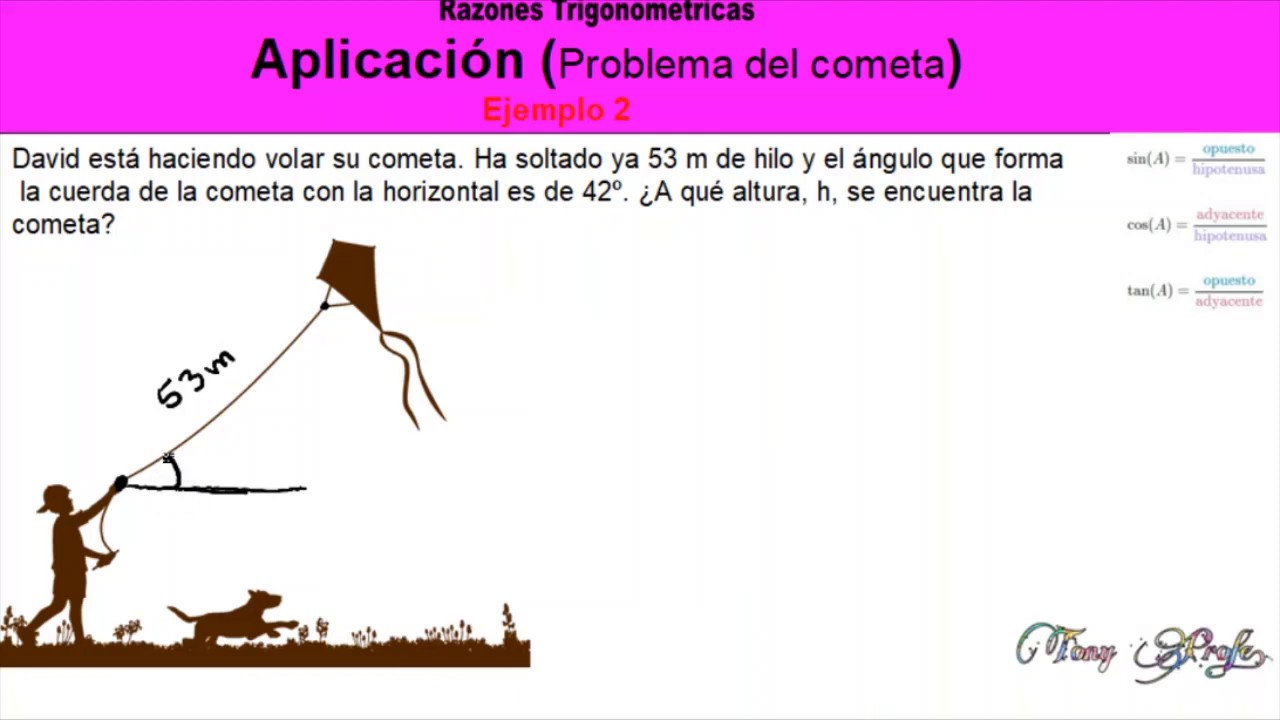 Razones Trigonométricas (La cometa) Ejemplo 2 - Clase en vivo.