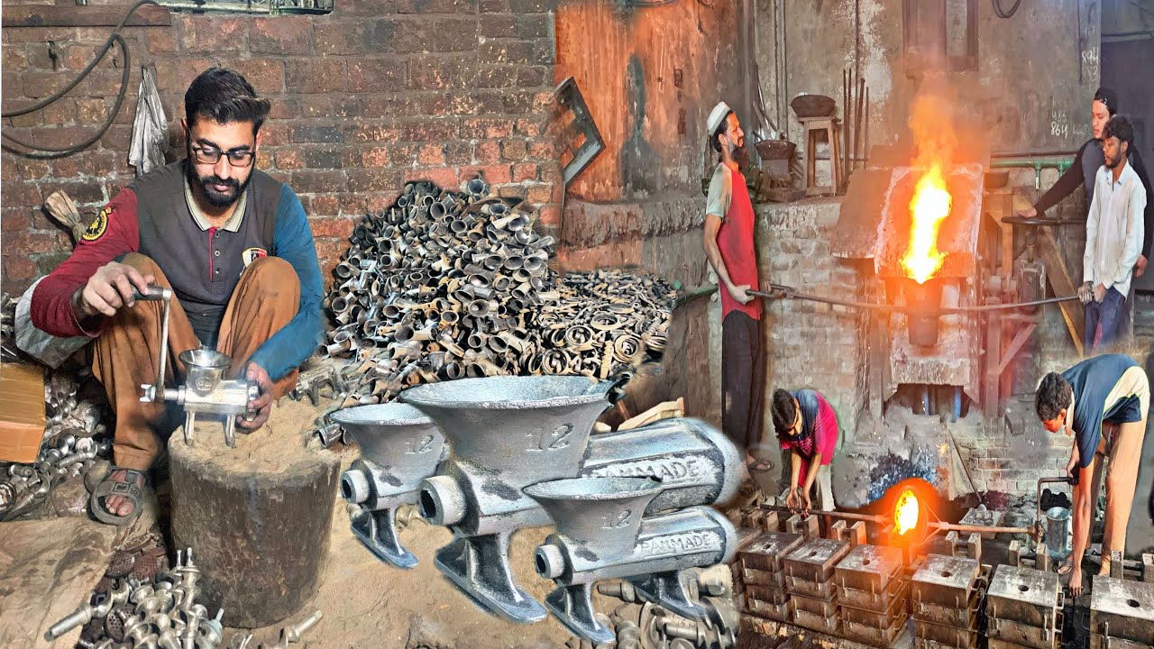Manufacturing process of meat mincer machine  | How to make meat mincer machine from scrap metal