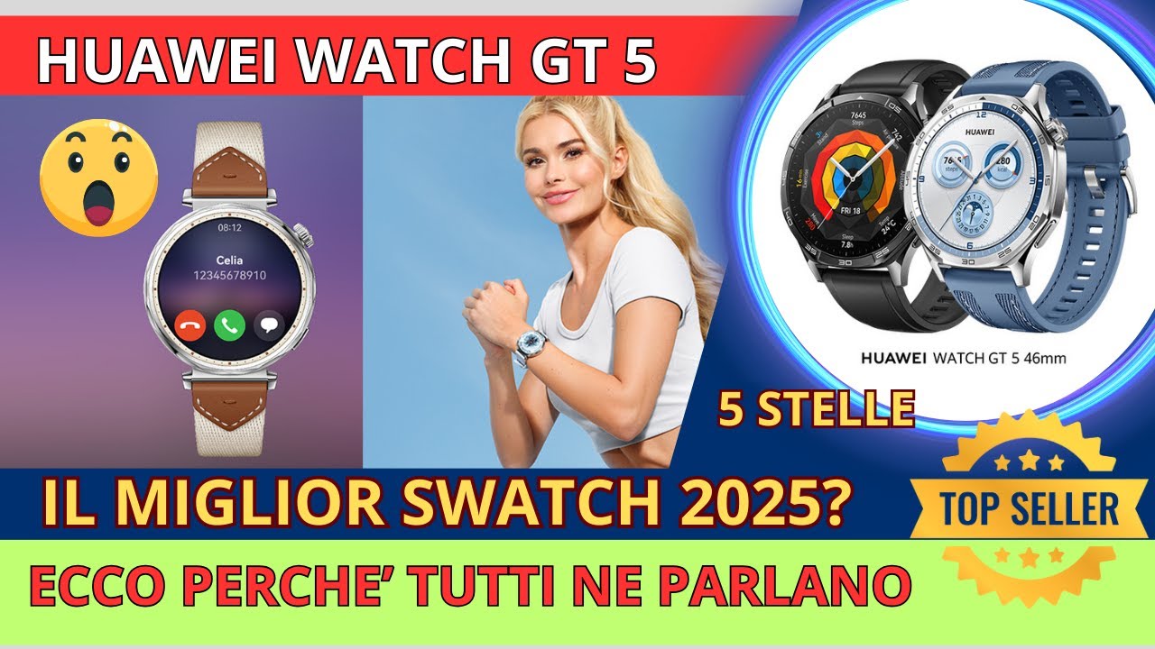 HUAWEI WATCH GT 5 46mm Smartwatch - Elegante - Modalità Corsa e Ciclismo - Monitoraggio della Salute