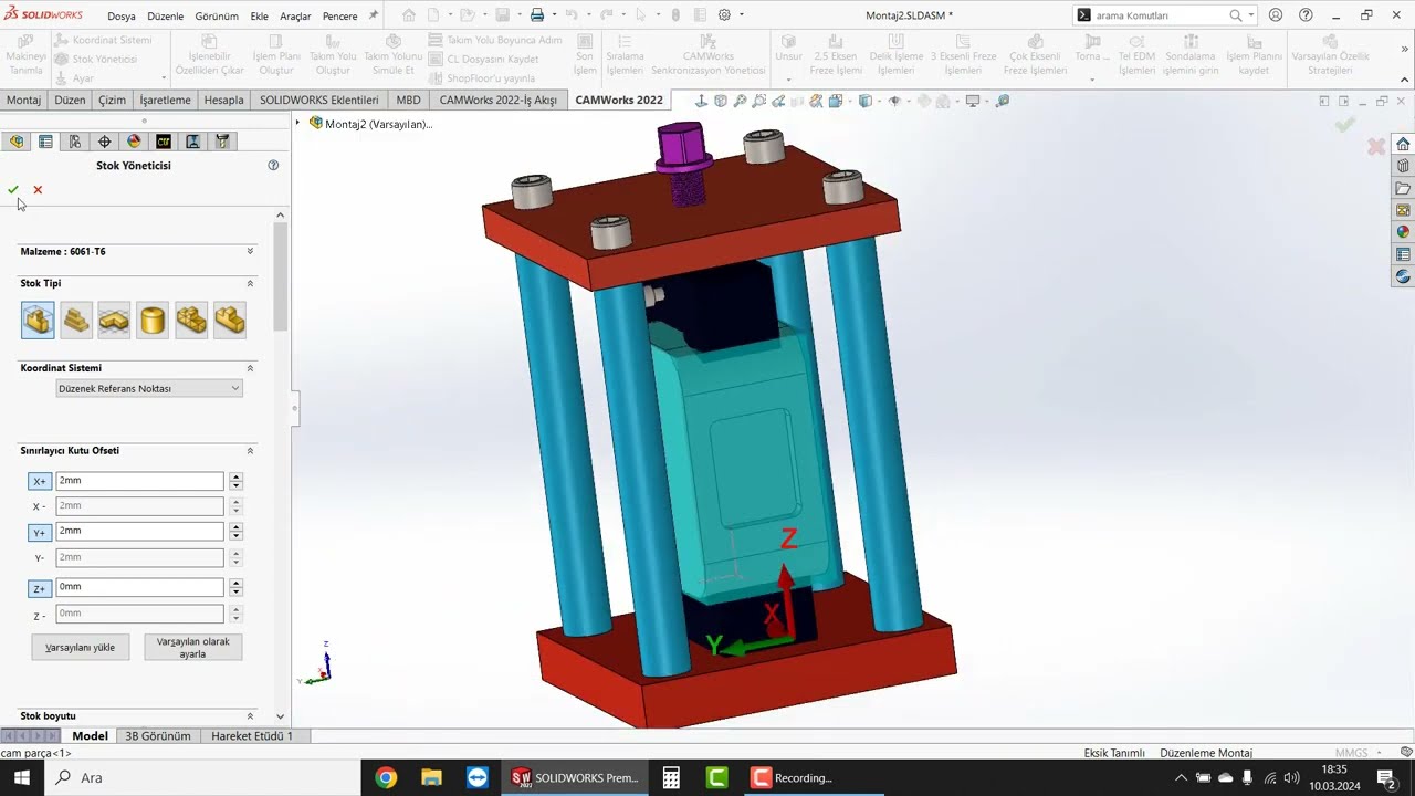 SOLİDWORKS CAM DERSLERİ - FİKSTÜR İLE YATAY İŞLEME