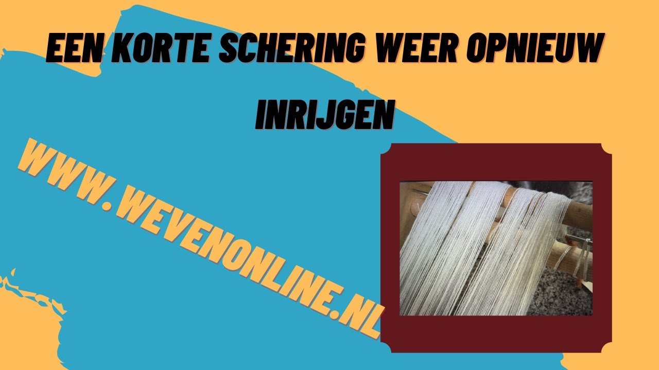 Een korte schering opnieuw inrijgen