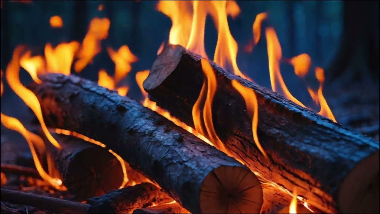 Fireplace Firewood Ambience for Calm Breathing and Mental Relaxation