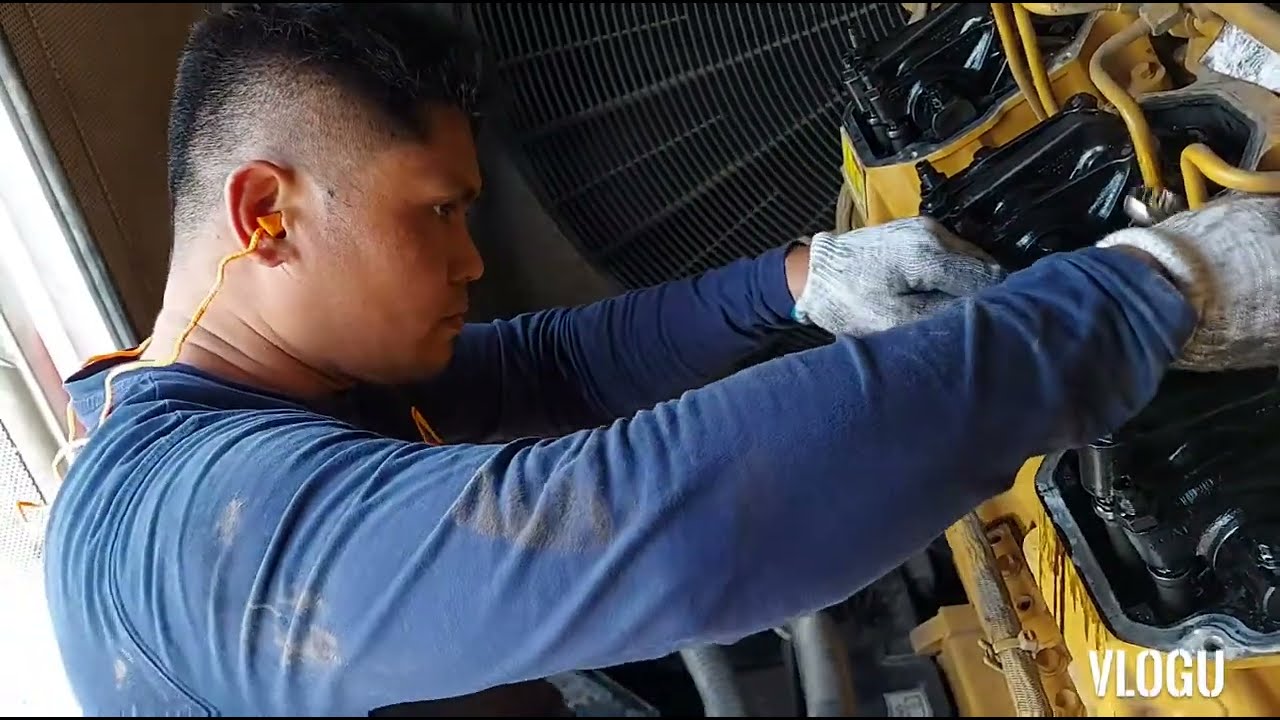 3512CAT valve tappet clearance adjust