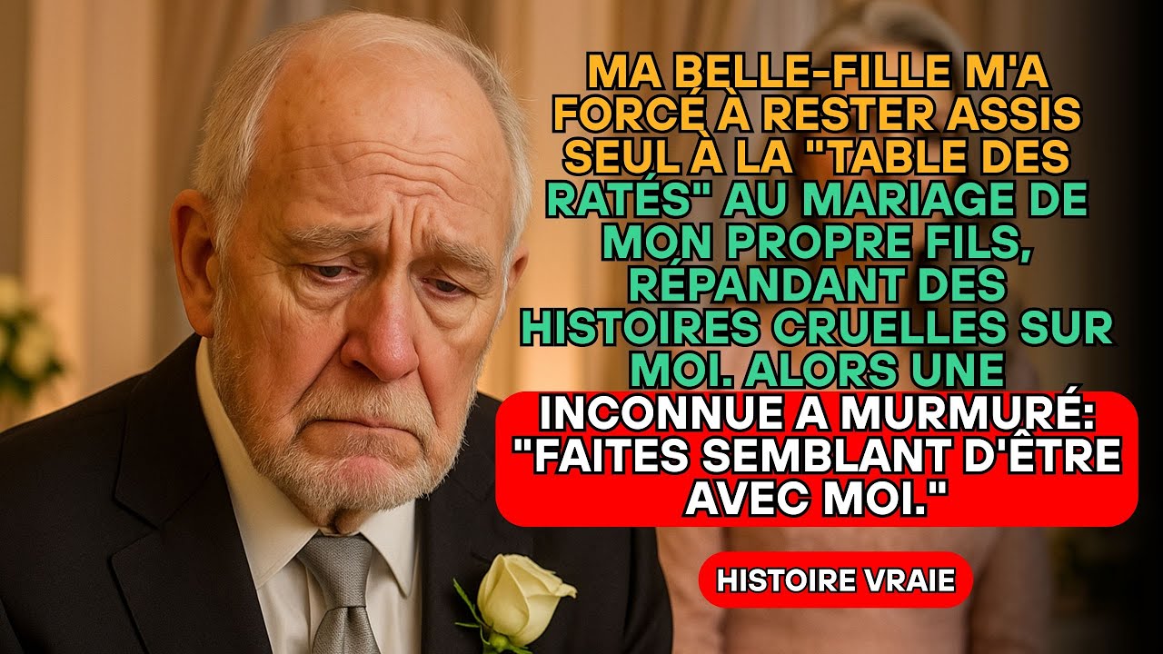ON M'A FORCÉ À M'ASSEOIR SEUL AU MARIAGE JUSQU'À CE QU'UNE INCONNUE DISE: 