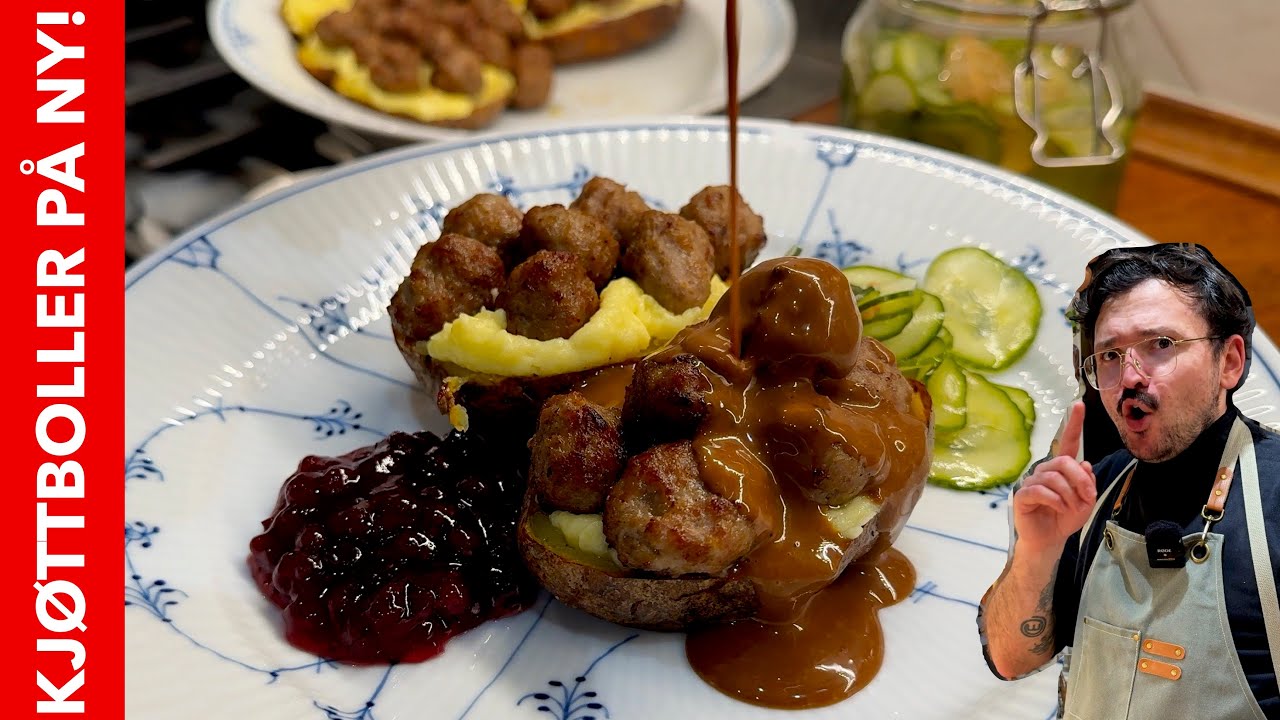 annonce En genial opfindelse! Bagte kartofler med svenske kødboller! 🇸🇪🥔