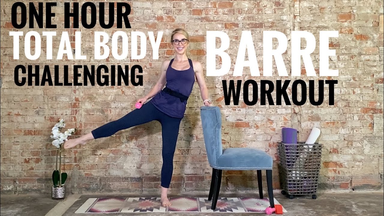 One Hour Total Body Barre Workout: Challenging - Minimal Cues & Minimal Equipment At-Home Fitness