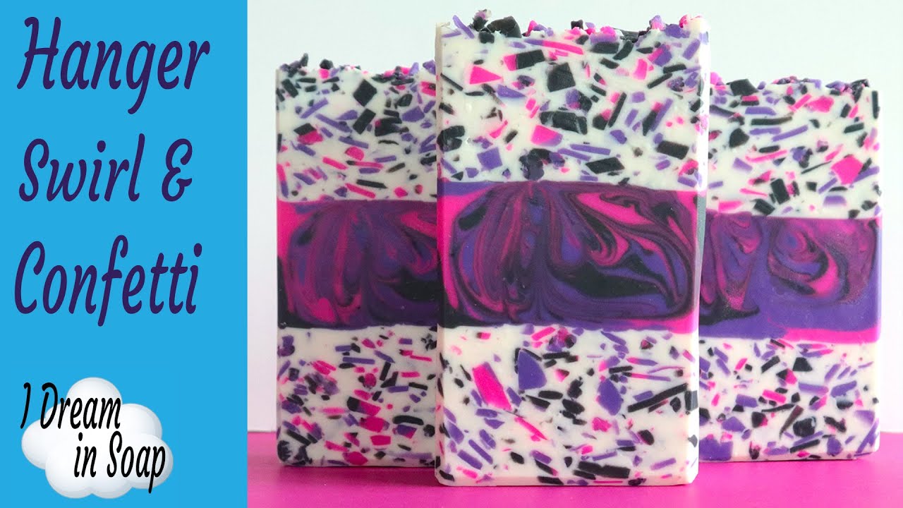 How to make a layered CONFETTI SOAP cold process soap making tutorial.