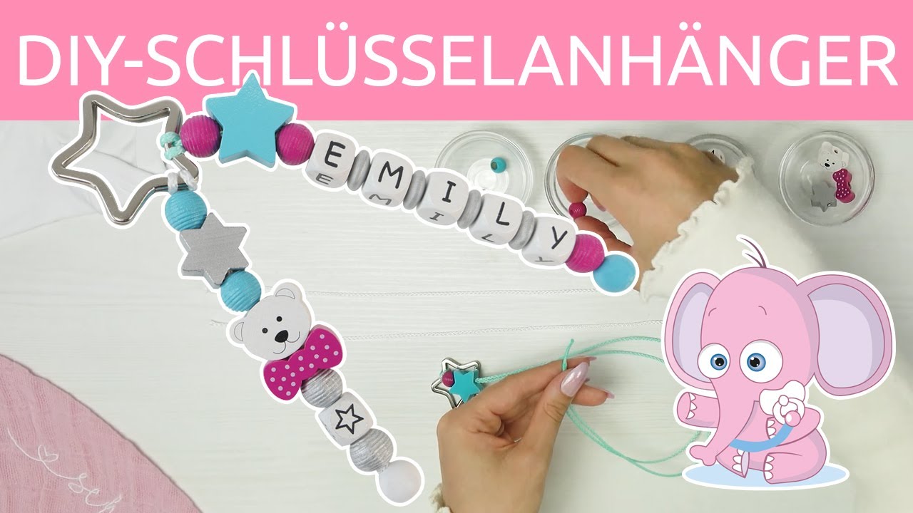Bastelanleitung: DIY-Schlüsselanhänger mit Namen aus Holzperlen selber machen