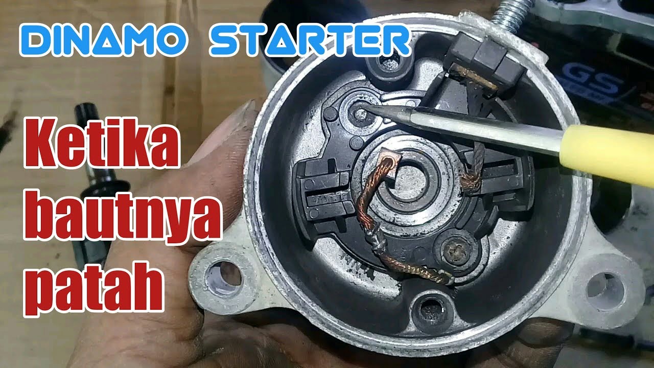 Cara ganti Carbon Brush DINAMO Starter motor | ketika baut penahannya putus