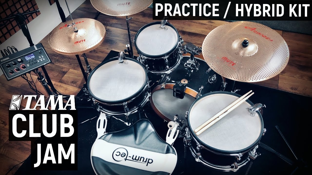 Tama Club Jam drum-tec mods: Low noise practice & hybrid E/A drumkit with Yamaha EAD10