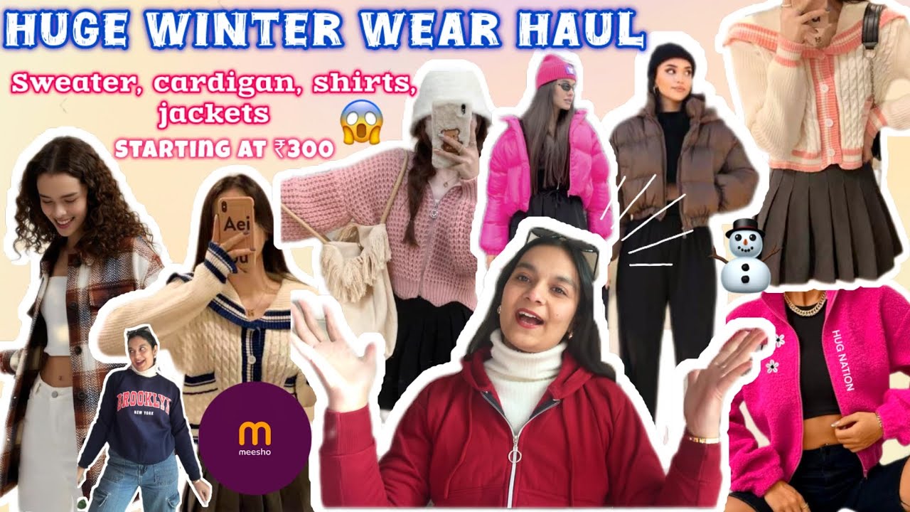HUGE  MEESHO WINTER WEAR HAUL🎀⛄️// sweater,Cardigan,Hoodie,Shirt,Sweatshirt starting at ₹300😱