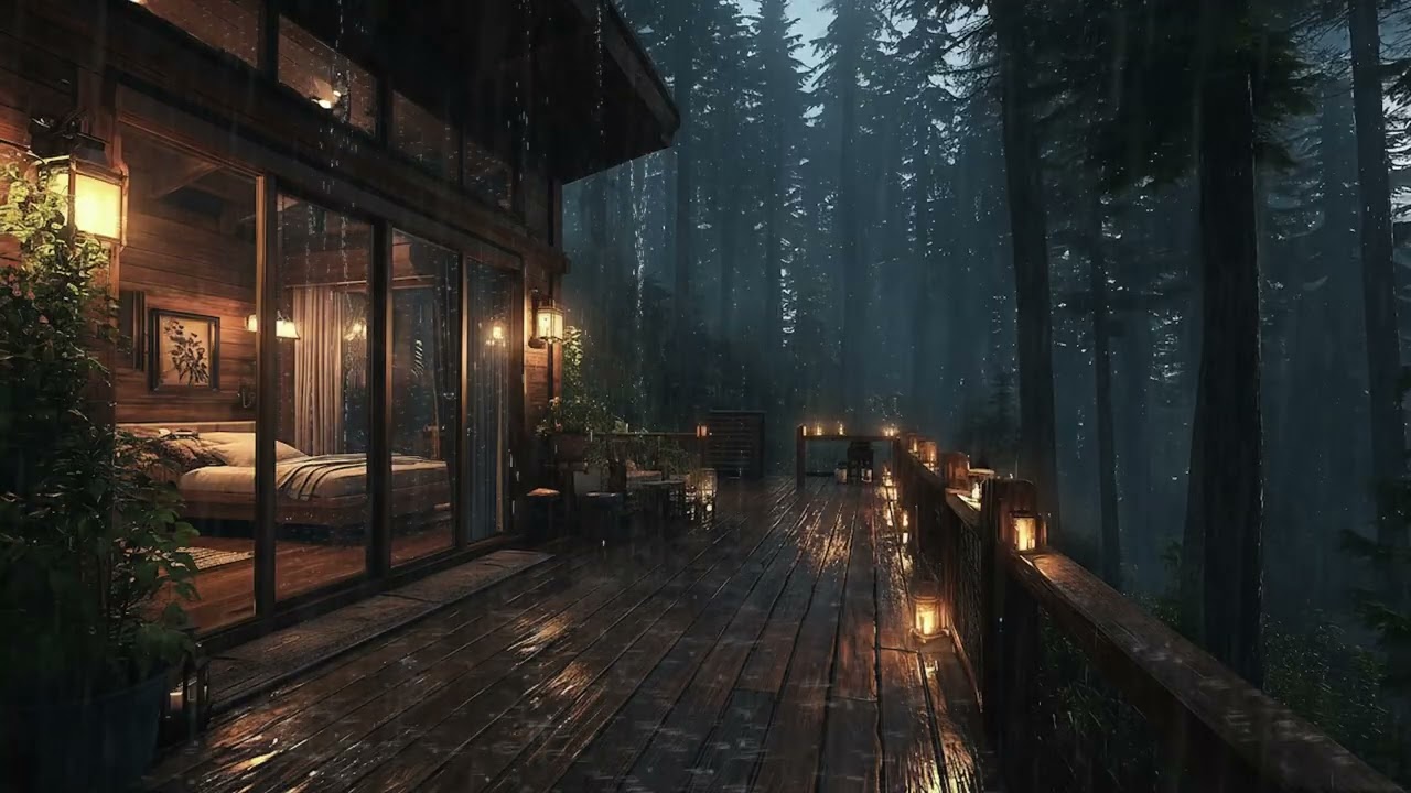 Peaceful Rain in The Forest Bedroom | Rain Sounds for Deep Sleep and Relaxation