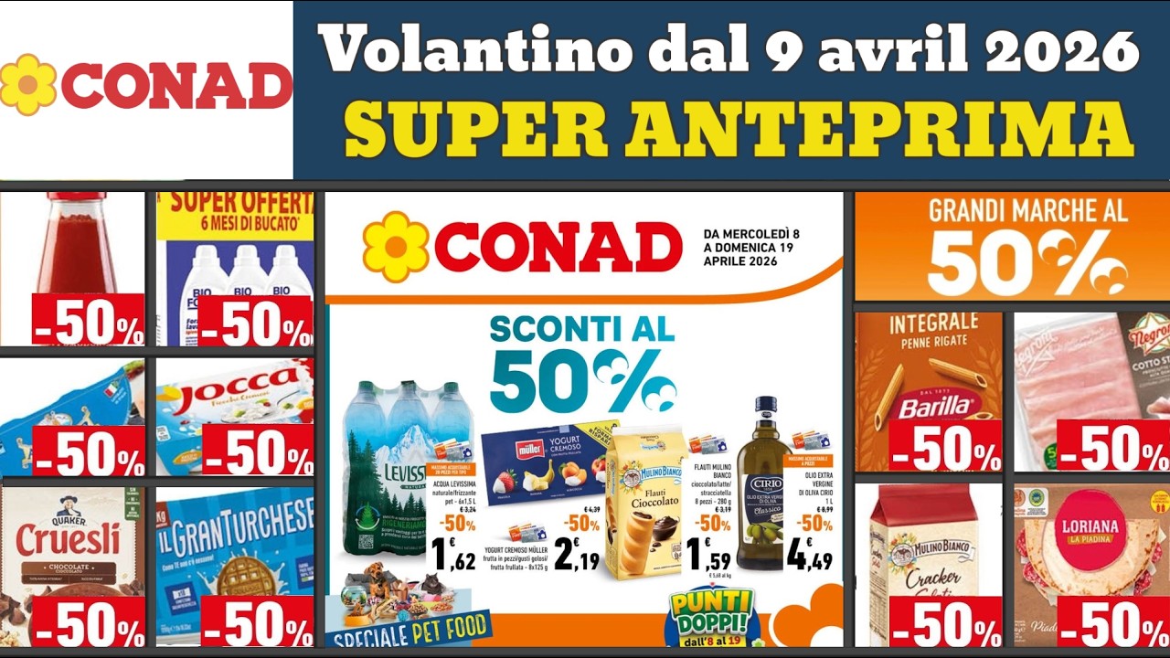 volantino CONAD dal 9 aprile 2026 ✅ #anteprima Sconti fino 50% 🔥 Offerte e promozioni