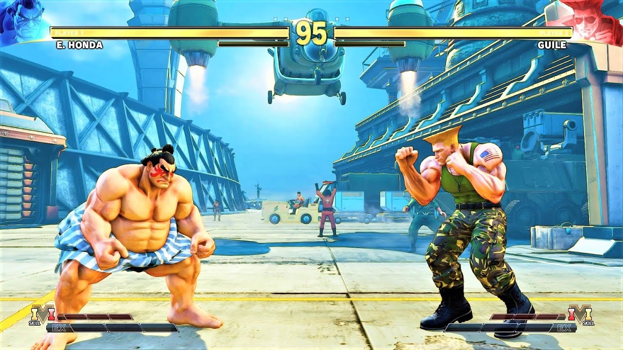 Э. Хонда против Гайла (самый сложный ИИ) - Street Fighter V