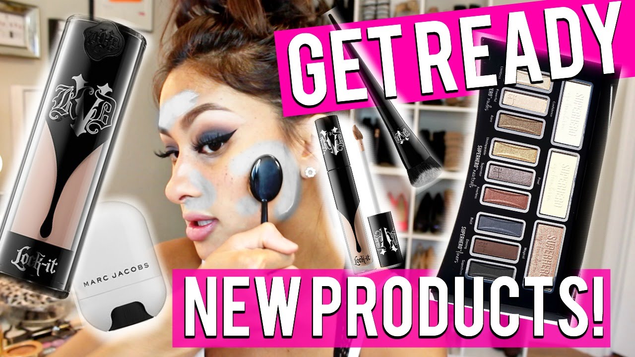 Trying NEW Makeup! 1ST IMPRESSIONS  | KAT VON D, IT, MARC JACOBS, Colour Pop
