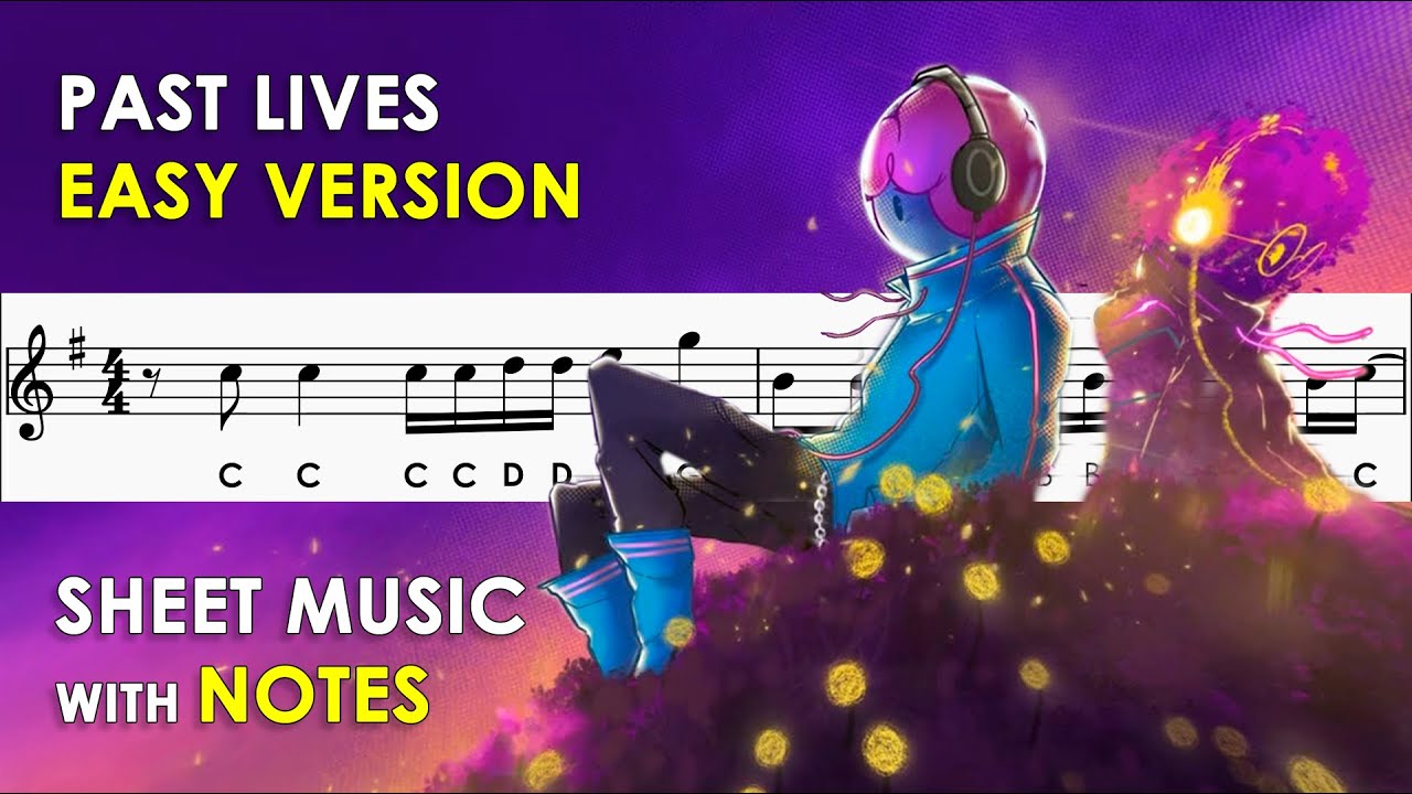 Past Lives | Sheet Music with Easy Notes for Recorder, Violin Beginners Tutorial | sapientdream