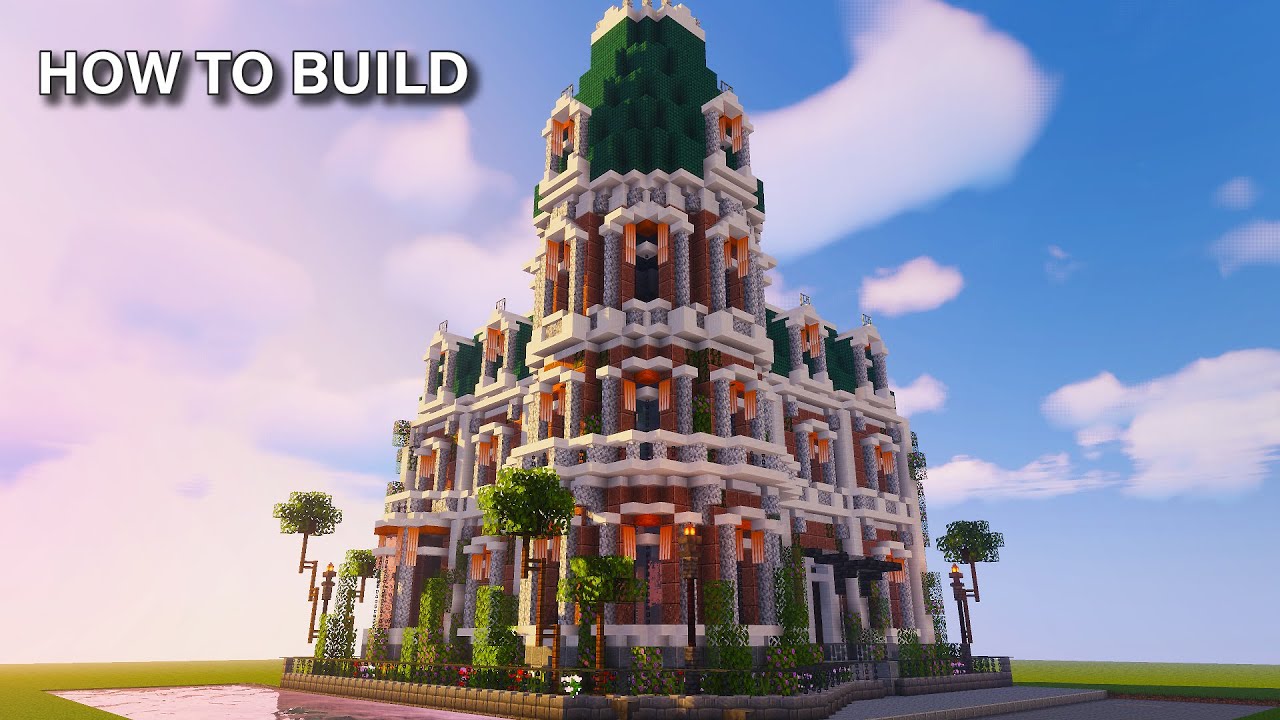 Minecraft: How To Build a GRAND VICTORIAN CORNER MANSION tutorial ( Minecraft house tutorial )