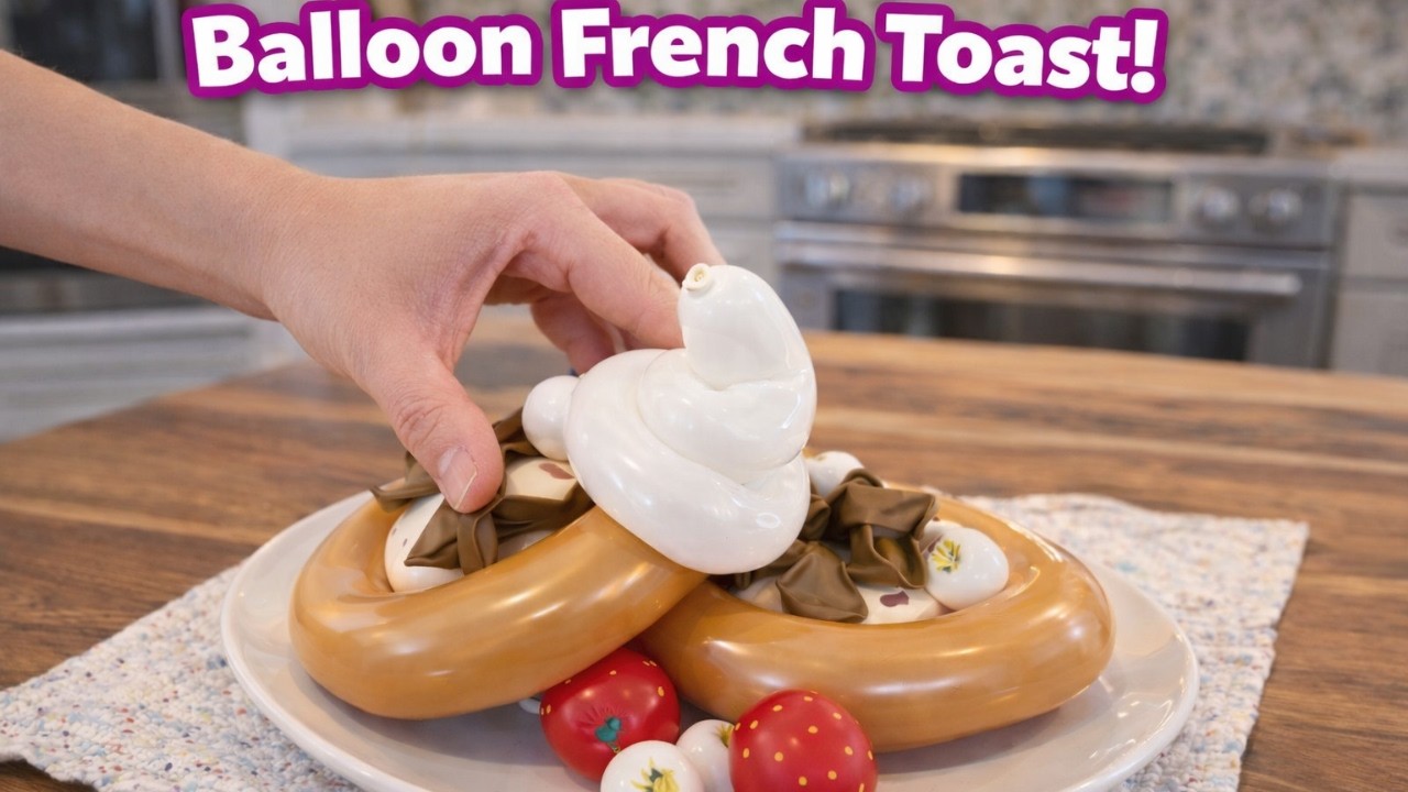 [🎈Balloon ASMR] Balloon French Toast | Satisfying Balloon Cooking