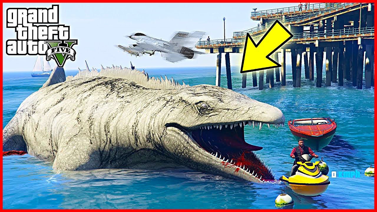 CHYTÍM NEJNEBEZPEČNĚJŠÍ VODNÍ MONSTRUM V GTA ?! (GTA 5 Módy)
