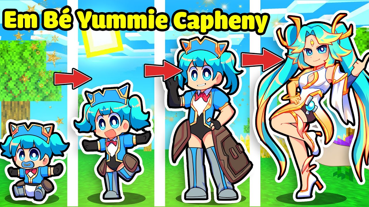 NẾU YUMMIE CAPHENY CÓ CUỘC SỐNG TRONG MINECRAFT* EM BÉ CAPHENY YUMMIE 🤩🥰