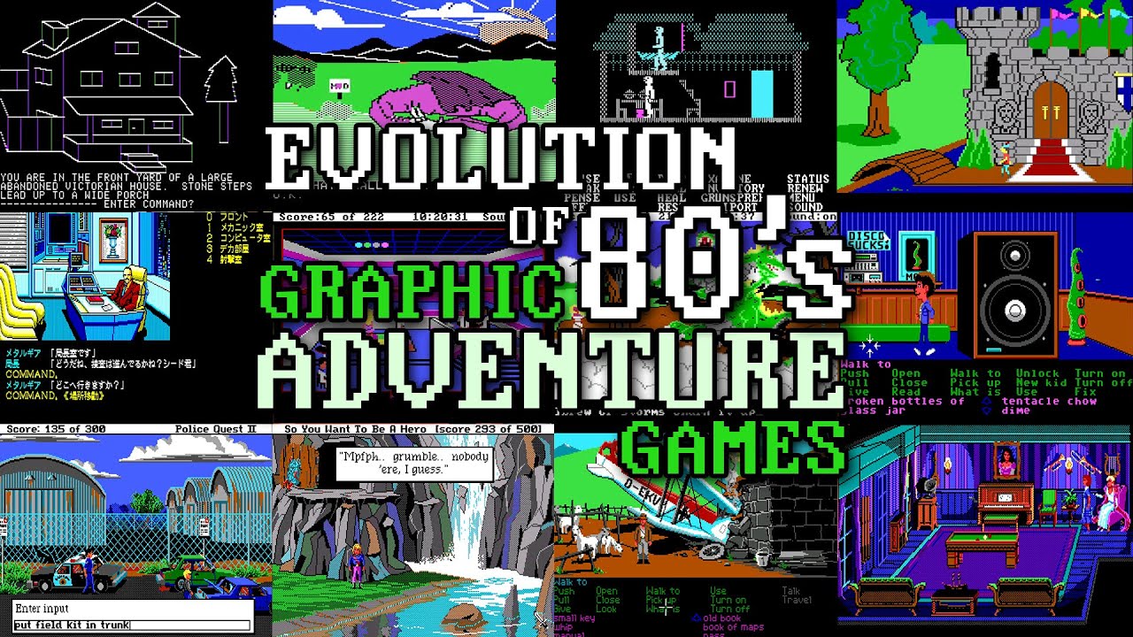 Evolution of All 80's Graphic Adventure Games - compilation of every popular 80's adventure game