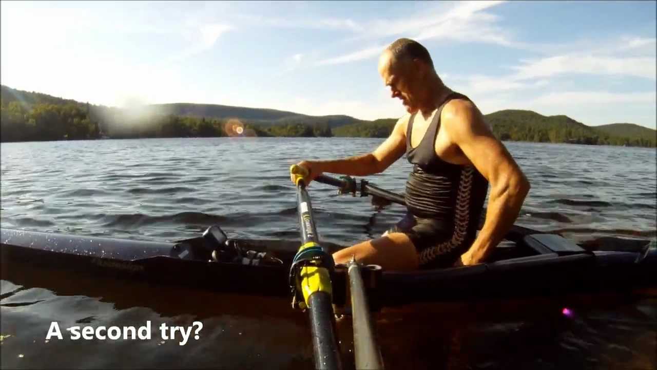 Rowing training Camp and Larry goes for a swim (capsize)