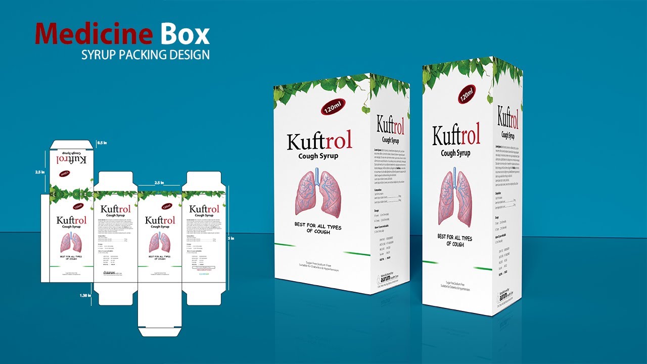 How to Design Medicine Syrup Box in Illustrator Cc - Medicine Packing Design - Vertex Graphic