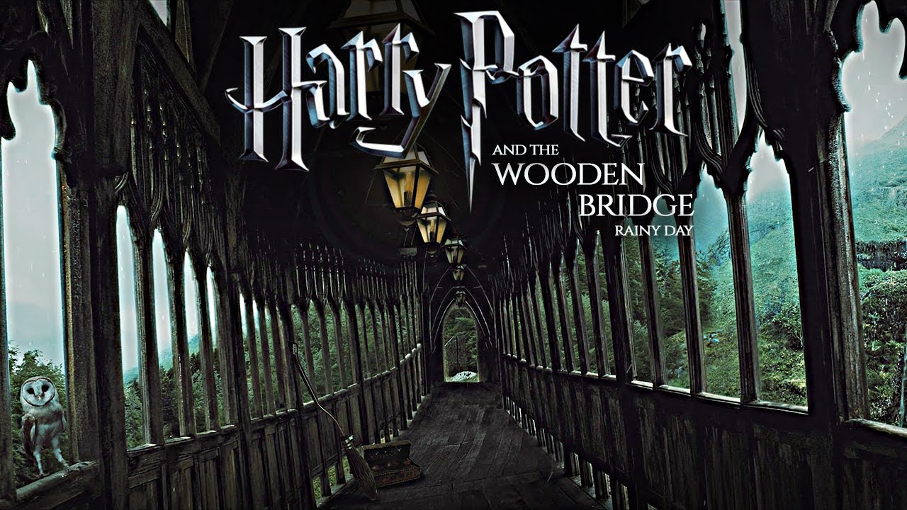 Rainy Day at Hogwarts ◈ Wooden Bridge ASMR Ambience | Relaxing Rain Sounds & Soft Music