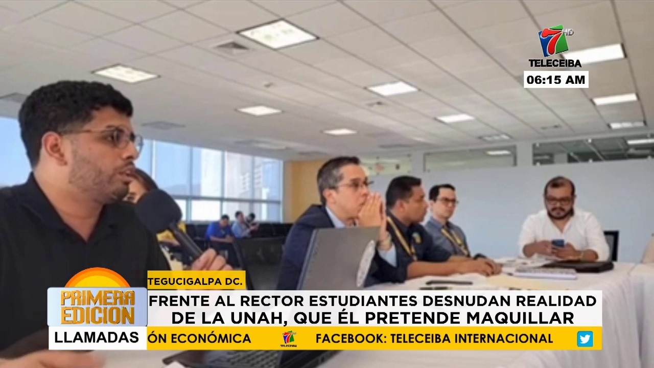 Frente al rector, estudiantes desnudan realidad de la UNAH, que el pretende maquillar