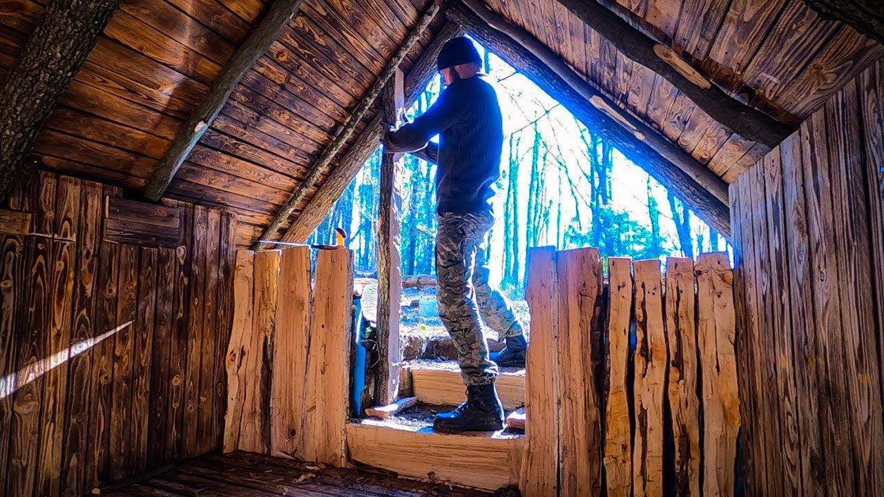 Dugout Shelter Build With Hand Tools,Bushcraft Skills, Winter Camping- Part 1