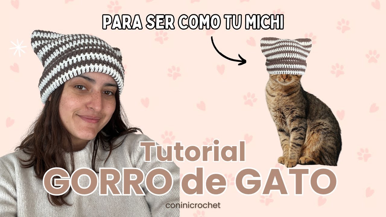 GORRO de GATO a crochet | Tutorial paso a paso | Conini Crochet