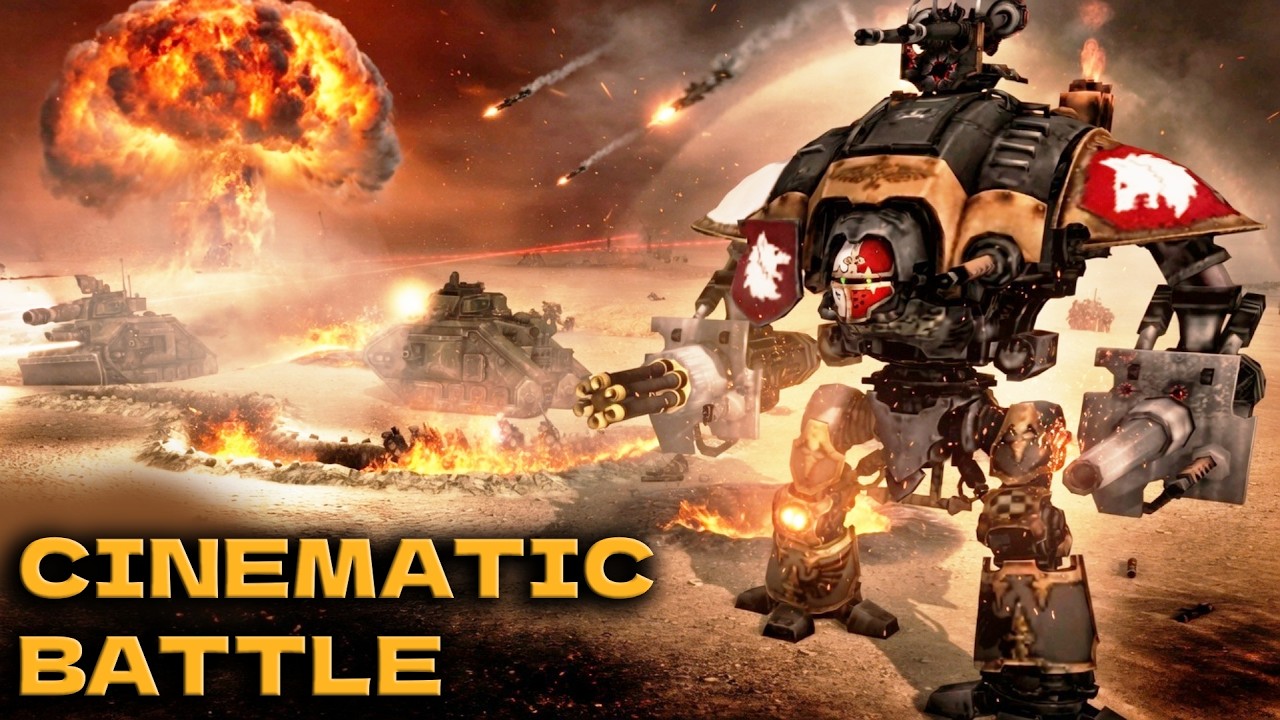 TITANIC BATTLE! IMPERIAL GUARD vs Chaos Blood Pact - Men of War: Warhammer 40k Mod (4K, Cinematic)