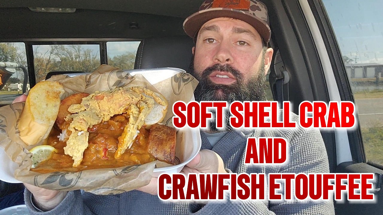 Fried Soft Shell Crab & Crawfish Étouffée at Cher Amie’s Seafood | Cut Off, Louisiana