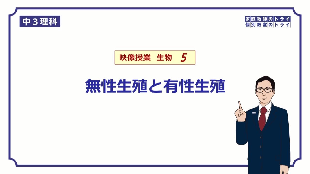 【中３　理科　生物】　無性生殖と有性生殖　（１８分）