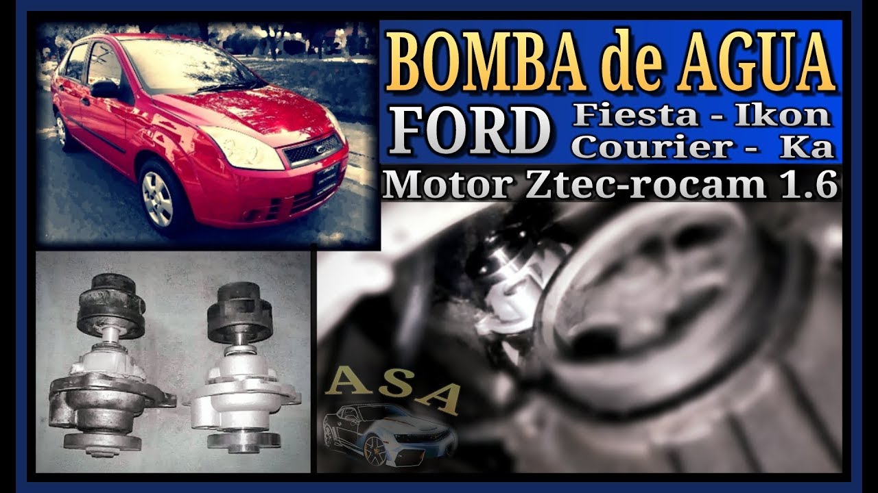 BOMBA DE AGUA. FORD Fiesta, Courier, Ikon, Ka. Como Cambiar Facil y Rapido