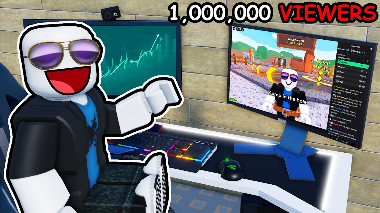 i became a FAMOUS STREAMER in Roblox streamer tycoon...