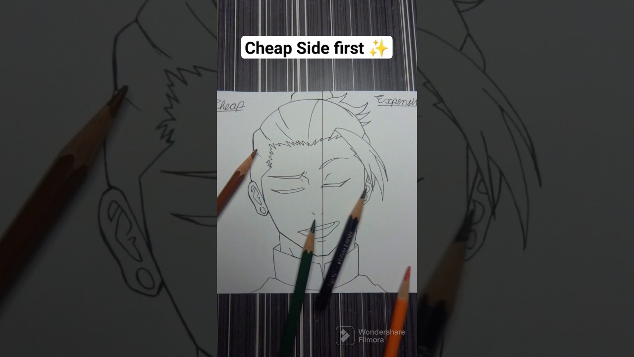I tried Cheap Vs Expensive art ✨ Geto ✨ 