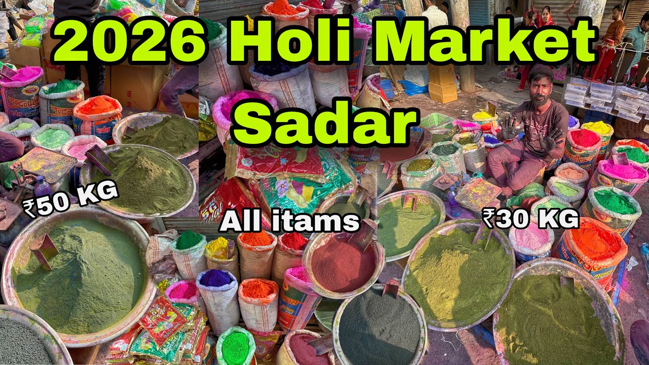 Cheapest Holi Market in Delhi 2026😱🤯, Pitchkari, Rang, Spray, All itams Available Sadar Bazar Delhi 