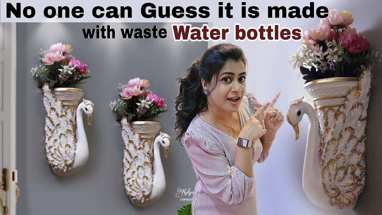 DIY Swan Wall Planter from Waste Plastic Bottle😱Best out of waste Wall hanging craft ideas