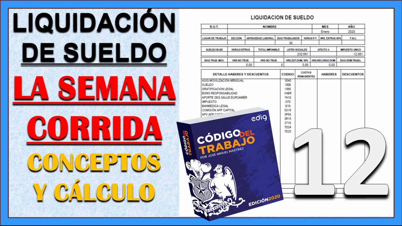 LIQUIDACION DE SUELDO CHILE TUTORIAL LA SEMANA CORRIDA