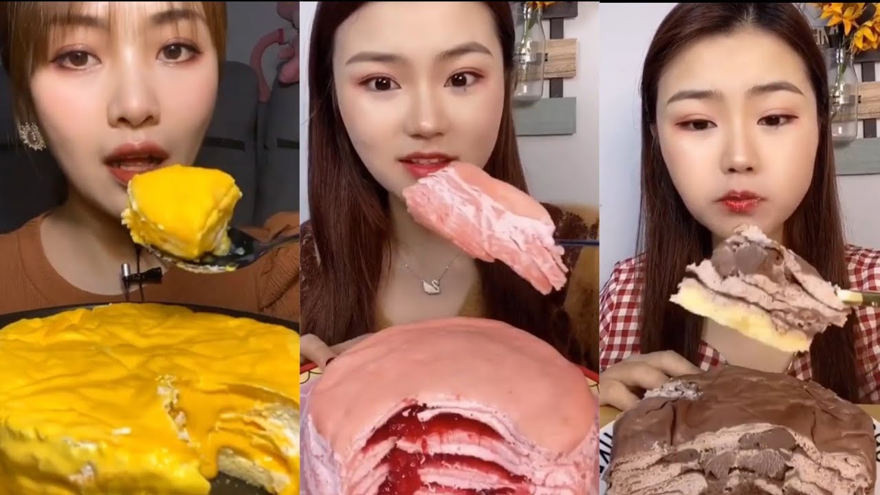 Asmr Sweet #33|| Juicy Crepe Cake Eating Compilations || Kwai ASMR || Taste Cravings