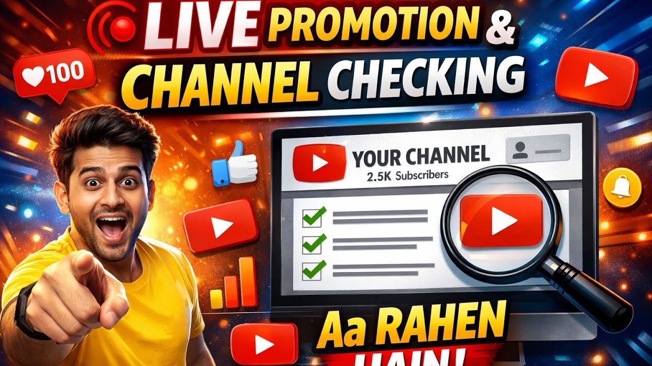 LIVE 🔴 Channel Checking + Promotion | Sabko Milega Support 💯