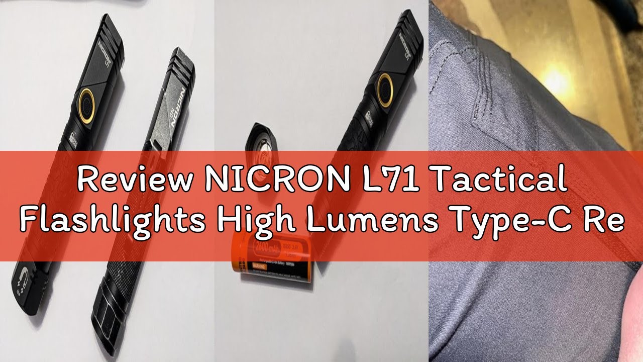 Review NICRON L71 Tactical Flashlights High Lumens Type-C Rechargeable Magnetic Flashlight 90 Degree