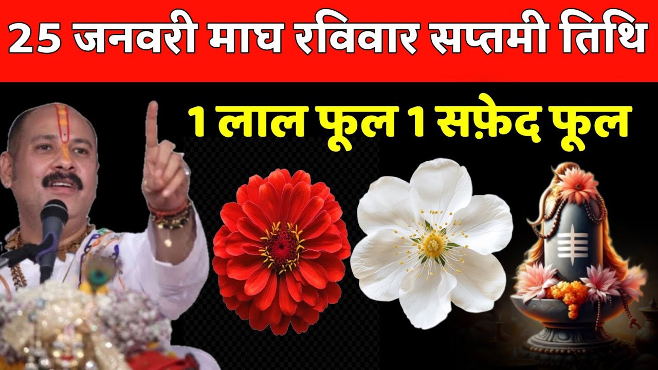 25 जनवरी माघ रविवार सप्तमी के दिन 1 लाल फूल 1 सफ़ेद फूल वाला उपाय जरुर करे || Pradeep Ji Mishra 