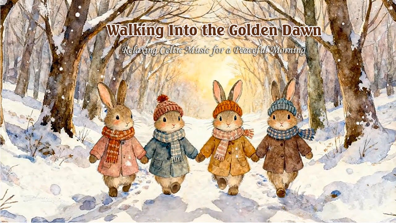 A Peaceful Snowy Morning Walk with Rabbits – Celtic Forest Music