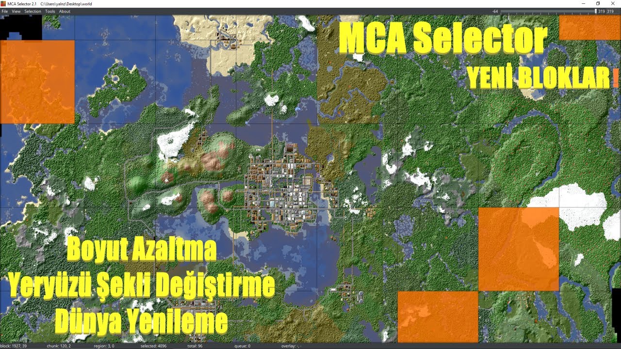 MİNECRAFT CHUNK SİLME - SAVE DOSYASI BOYUTUNU AZALTMA - MCA SELECTOR - D&Uuml;NYA D&Uuml;ZENLEME - KISACA ✅