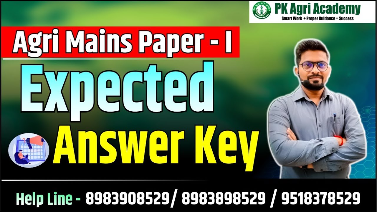 Agri Mains Paper 1st 2022 ll Expected Answer key Part - 1