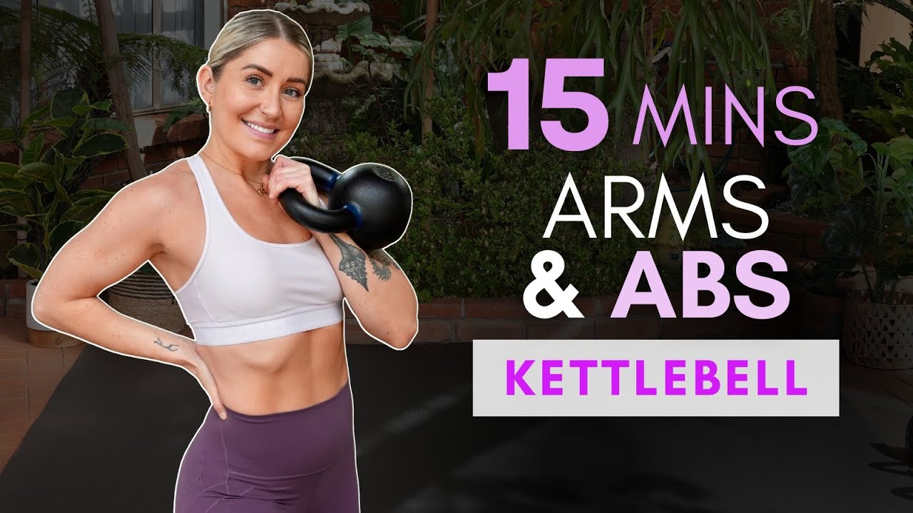 15 Min Kettlebell ARMS & ABS Beginner Friendly Workout (Vocal Instructions) | At Home or Gym